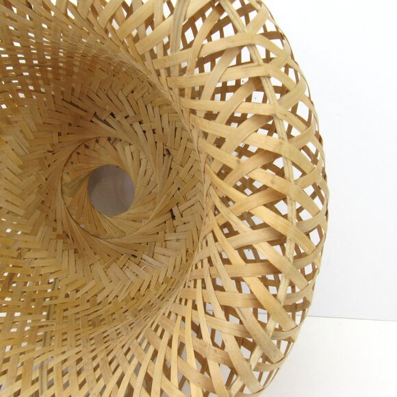 Rattan Pendant Light Shade Round  6" x 12" Natural Rattan Beige/Brown Color - Picture 4 of 8